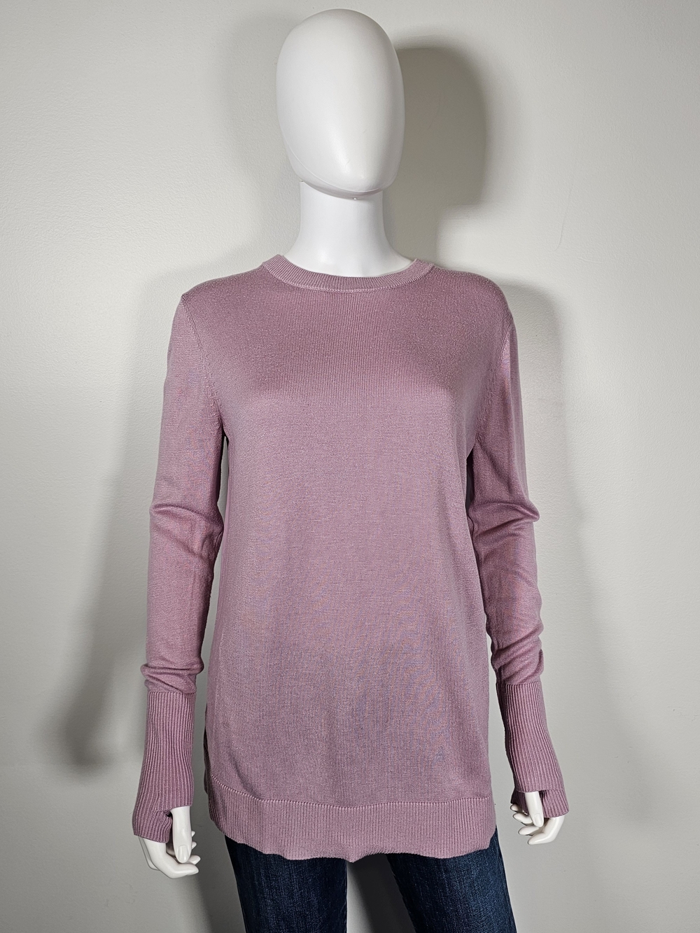 lululemon athletica Dusty Rose Pink Crewneck Sweater w. Open Back Sz 6 - 8